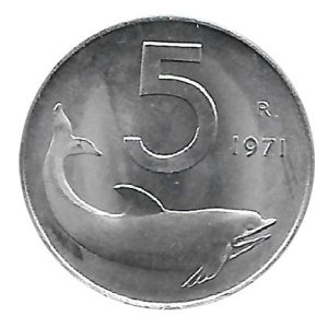 Moneda Italia 005 Liras 1954 MBC