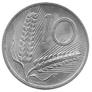 Moneda Italia 010 Liras 1976 MBC
