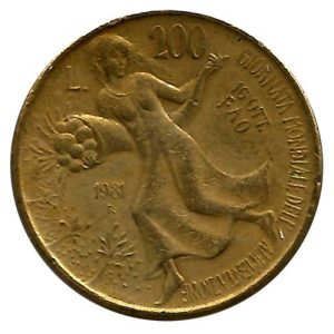 Moneda Italia 200 Liras 1981 MBC Alimentacion