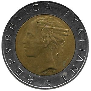 Moneda Italia 500 Liras 1982 MBC