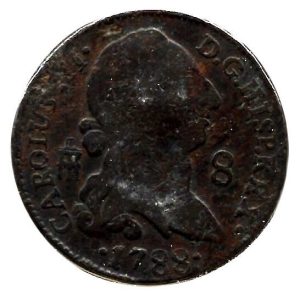 Moneda 1788. 8 Maravedis Carlos III (1788) Segovia BC+