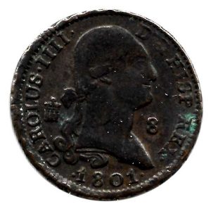 Moneda 1801. 8 Maravedis Carlos IIII (1801) Segovia MBC