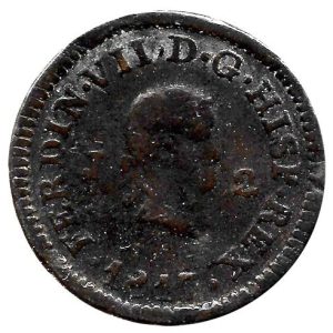 Moneda 1817. 2 Maravedis Fernando VII (1817).Jubia MBC