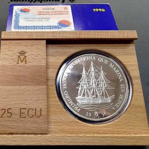 Año 1996. Moneda 25 Ecus – Villa Madrid – Marina