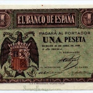 Billete Estado Español 0001 peseta Burgos 1938 MBC+