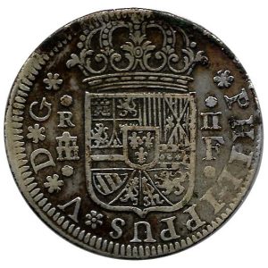 Moneda 1723. 2 Reales Felipe V 1723 – Segovia F MBC/BC