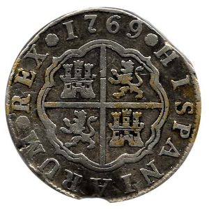 Moneda 1769. 02 Reales Carlos III 1769 Madrid JP. MBC