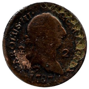Moneda 1787. 02 Maravedis Carlos III 1787 Segovia MBC-