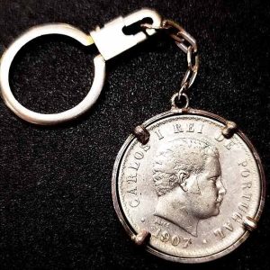 Moneda 500 Reis Portugal 1907 en Llavero Plata