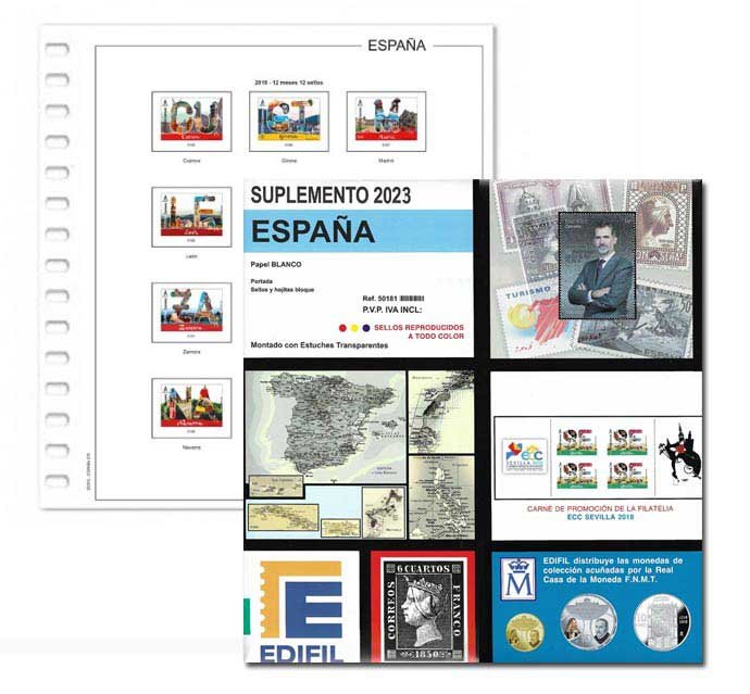 Suplemento 2024 sellos España completo. Montado. Papel blanco