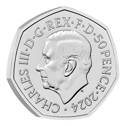 Moneda Gran Bretaña 50 Pence 2024 Ciervo Gigante - Imagen 4