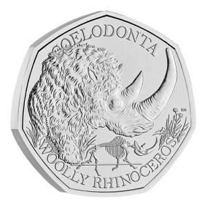 Moneda Gran Bretaña 50 Pence 2024 Rinoceronte Lanudo