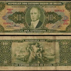 Billete Brasil 000010 Cruzeiros 1953-60 BC P159c