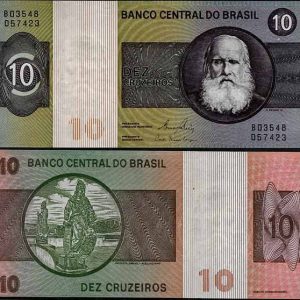 Billete Brasil 000010 Cruzeiros 1980 SC P193e F20