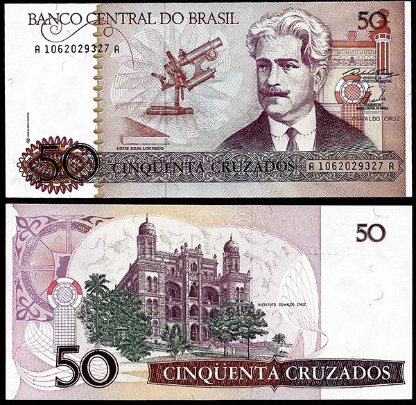 Billete Brasil 000050 Cruzados 1986 SC P210 F23