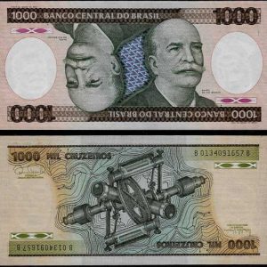 Billete Brasil 001000 Cruzeiros 1981-86 BC P201b F21