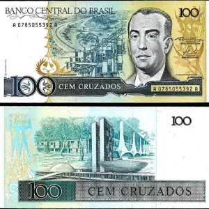 Billete Brasil 000100 Cruzados 1986-88 SC P211b F24