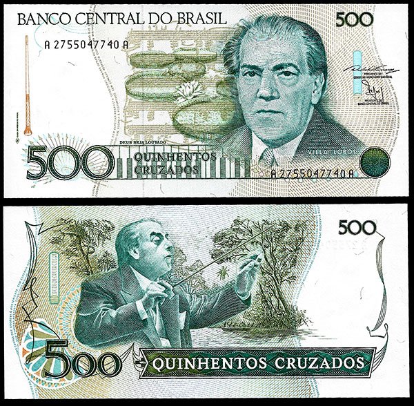 Billete Brasil 000500 Cruzados 1986 SC P212c F25