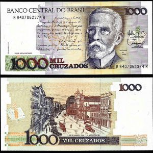 Billete Brasil 001000 Cruzados 1988 SC P212b F26
