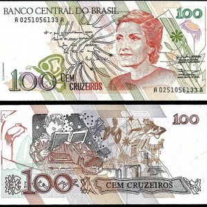 Billete Brasil 000100 Cruzeiros 1990 SC P228