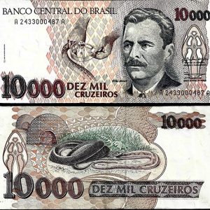 Billete Brasil 010000 Cruzeiros 1991-93 SC P233c F30