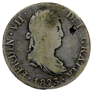 Moneda 1823. 02 Reales Fernando VII (1823).Madrid AJ.MBC-