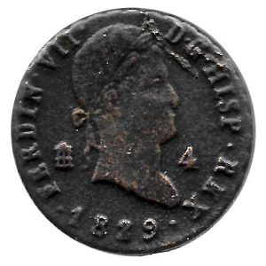 Moneda 1829. 04 Maravedis Fernando VII (1829 Segovia).MBC