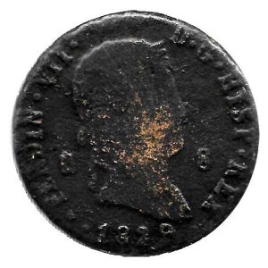 Moneda 1829. 08 Maravedis Fernando VII Segovia. BC