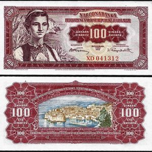 Billete Yugoslavia 00000000100 Dinara 1955 SC P69