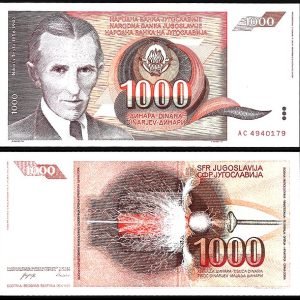 Billete Yugoslavia 00000001000 Dinara 1990 SC P107