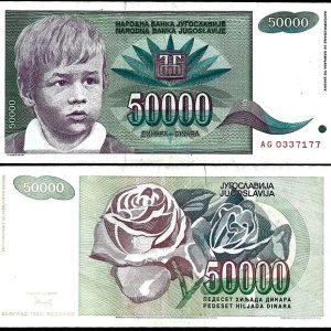 Billete Yugoslavia 00000050000 Dinara 1992 MBC P117