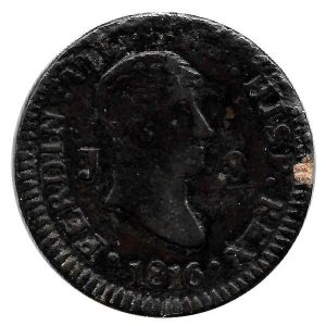 Moneda 1816. 08 Maravedis Fernando VII Jubia. MBC