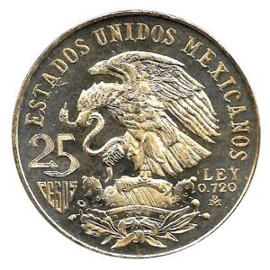 Moneda México 0025 pesos 1968.FDC.TIPO I