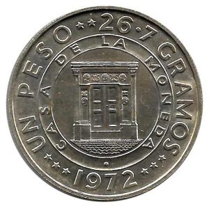 Moneda Rep. Dominicana 01 Peso 1972 S/C-
