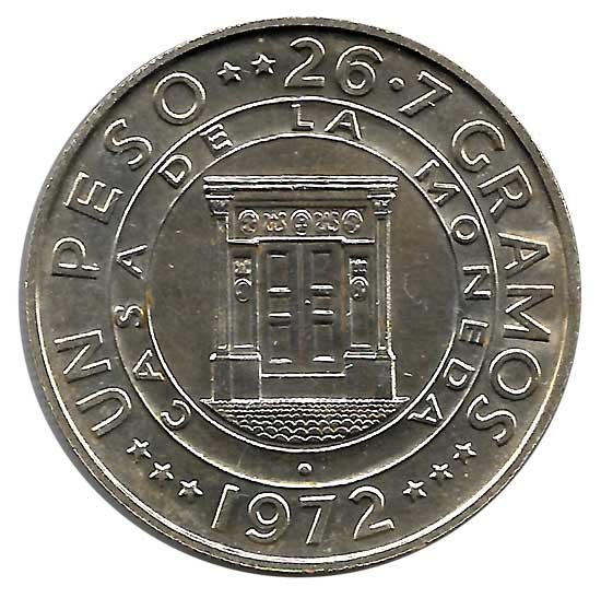Moneda Rep. Dominicana 01 Peso 1972 S/C-