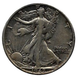 Moneda de EE.UU. 01/2 dolar 1942. MBC