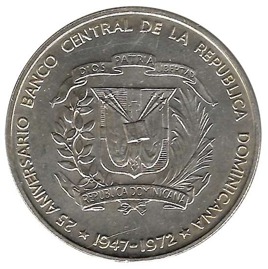 Moneda Rep. Dominicana 01 Peso 1972 S/C- - Imagen 2