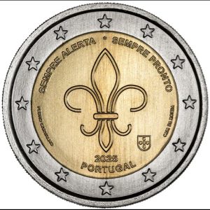 Moneda 2 euros de Portugal 2025 Scouts de Portugal