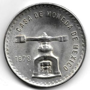Moneda Onza Plata México 1978 S/C- BALANZA Tipo II