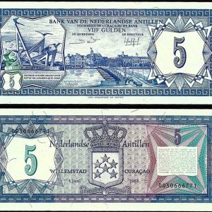 Billete Antillas Holandesas 5 Gulden 1984 SC P15B