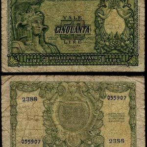 Billete Italia 00050 Liras 1951 BC P91
