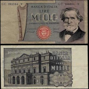 Billete Italia 01000 Liras 1969 MBC P101E