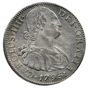 Moneda 1795. 08 Reales Carlos IIII 1795 Madrid FM. MBC+