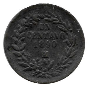 Moneda México 0,01 Centavo 1890 M. MBC-