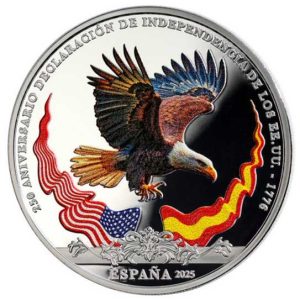 Año 2025. Moneda 10€ Independencia EEUU – Águila