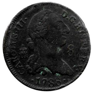 Moneda 1788. 8 Maravedis Carlos III (1788) Segovia MBC+