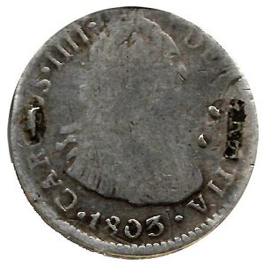 Moneda 1803. 02 Reales Carlos IIII (1803) Lima IJ. BC-