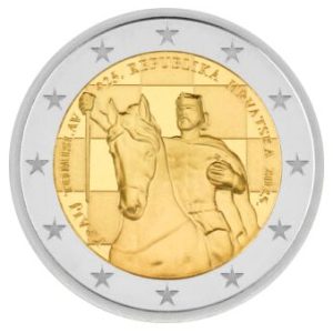 Moneda 2 euros de Croacia 2025 Rey Tomislav