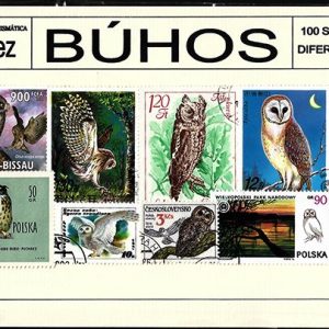Sellos de paqueteria BUHOS – 100 diferentes