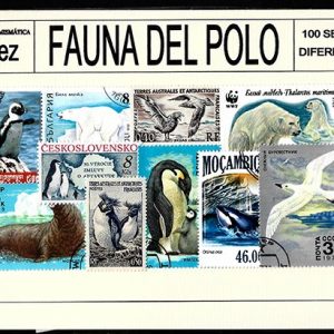 Sellos de paqueteria FAUNA DEL POLO – 100 diferentes